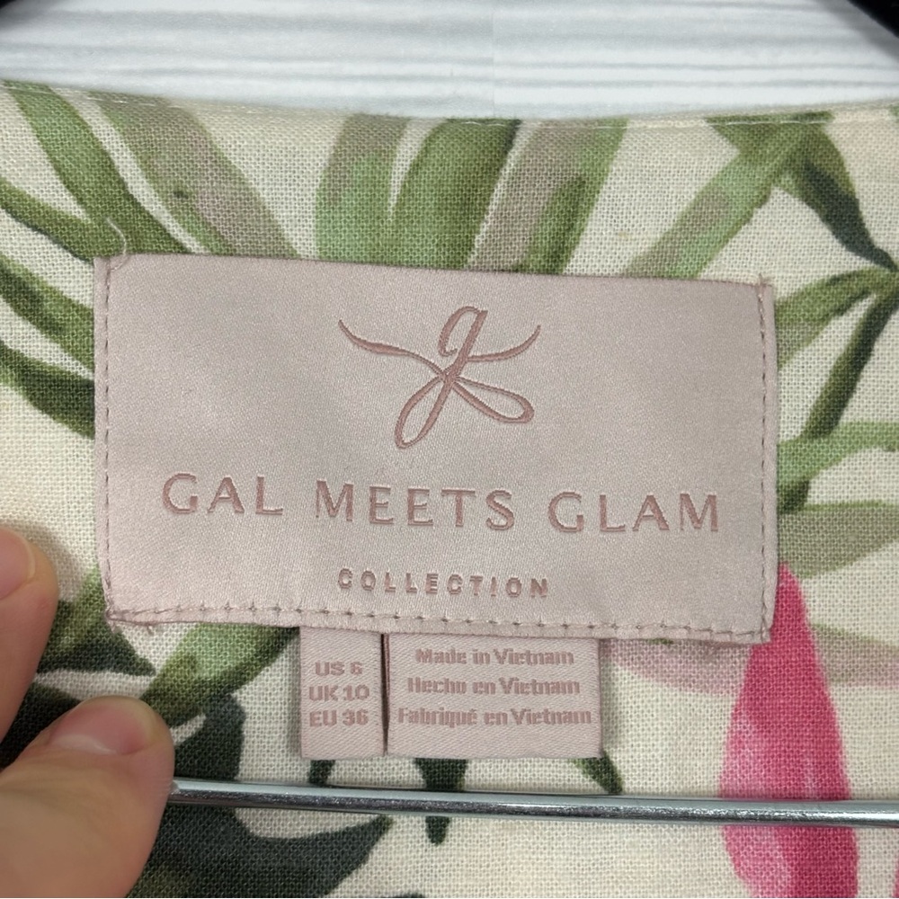 Gal Meets Glam Collection Stevie Palm Print Two Piece Set Size 6 - Picture 6 of 16